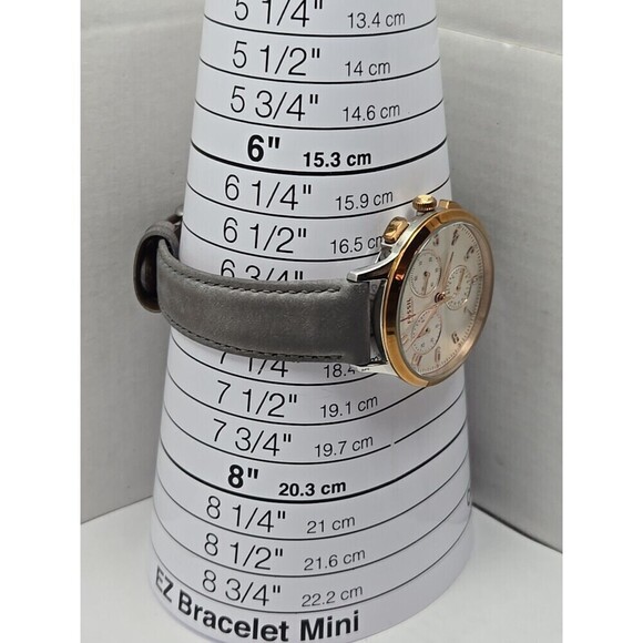 Fossil CH3071 Abilene Women Chronograph Watch Rose Gold Gray Leather New Battery main image 4